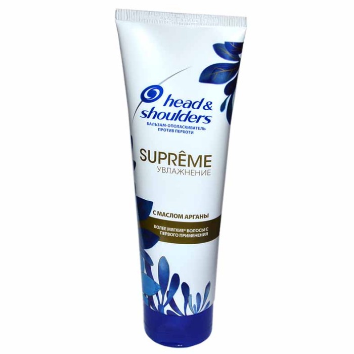 Бальзам-ополаскиватель для волос Head&Shoulders Supreme Увлажнение масло арганы 275мл пэт