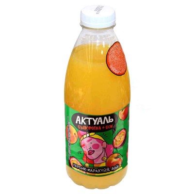 Напиток сывороточный Актуаль персик-маракуйя 930мл пэт