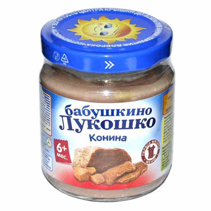 Пюре Бабушкино Лукошко конина с 6мес 100гр ст/б