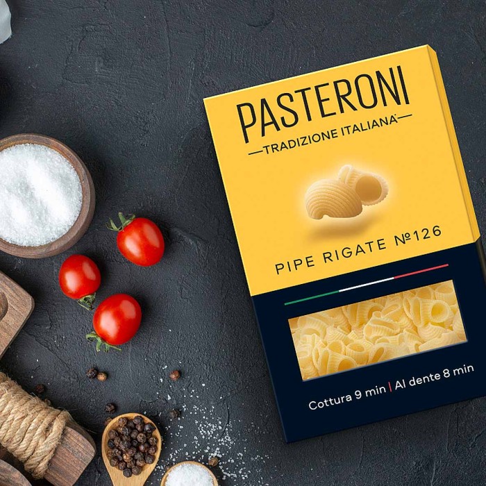 Макароны Pasteroni Pipe Rigate №126 400гр к/у