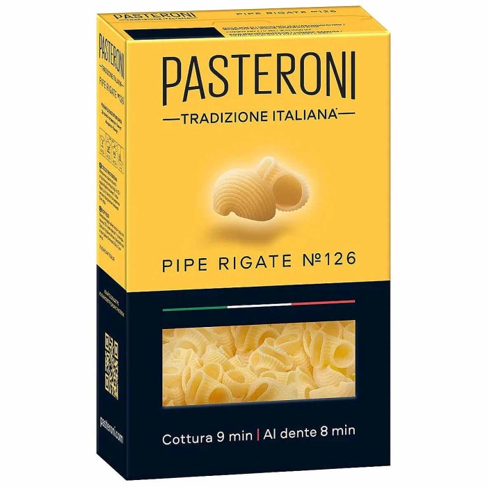 Макароны Pasteroni Pipe Rigate №126 400гр к/у