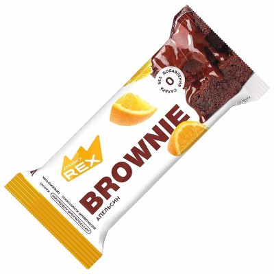 Пирожное протеиновое Proteinrex Brownie апельсиновое 50гр м/у