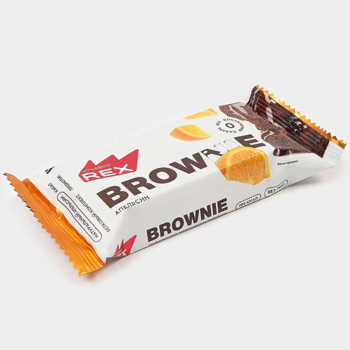 Пирожное протеиновое Proteinrex Brownie апельсиновое 50гр м/у