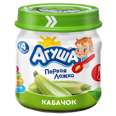 Пюре Агуша кабачок с 4мес 80гр ст/б