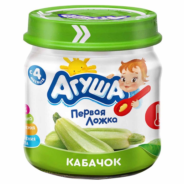 Пюре Агуша кабачок с 4мес 80гр ст/б