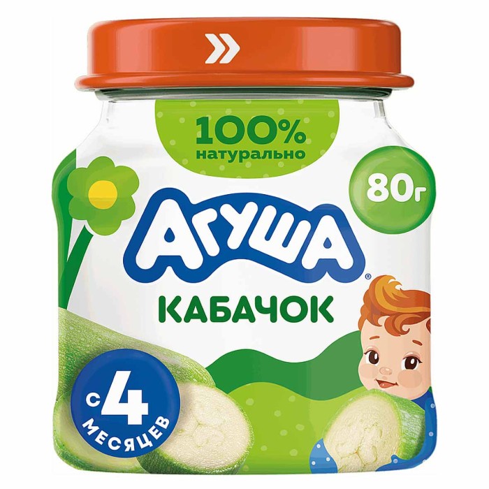 Пюре Агуша кабачок с 4мес 80гр ст/б