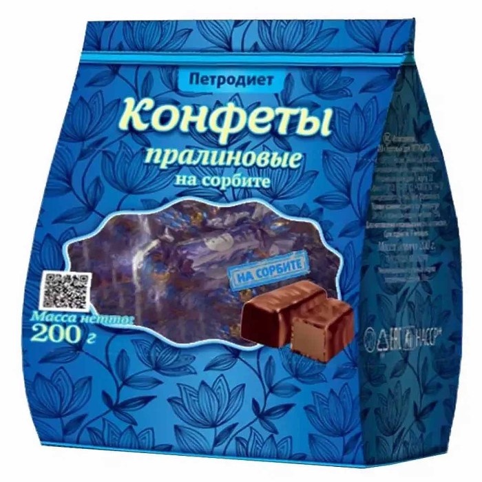 Конфеты Петродиет пралиновый на сорбите 200гр м/у