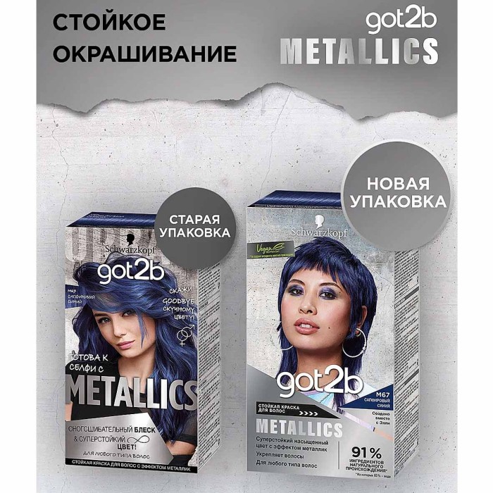 Краска для волос Got2b M67 Сапфировый синий 142,5мл к/у*