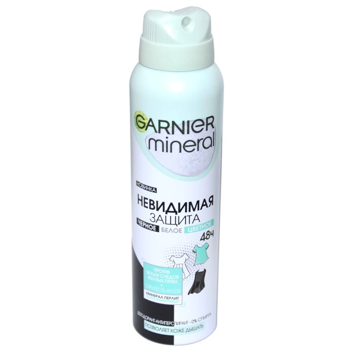 Дезодорант Garnier Невидимый черное белое цветное свежесть алоэ 150мл ж/б