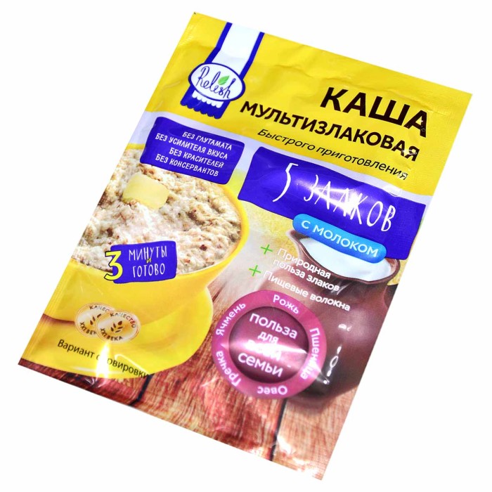 Каша мультизлаковая Relish 5 злаков с молоком 35 гр м/у