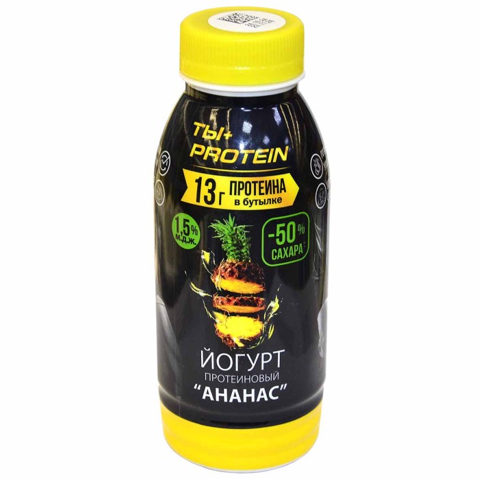 Йогурт питьевой Ростагроэкспорт Protein ананас 1,5% 290гр пэт