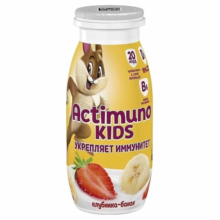 Напиток Actimuno Kids вкус клубника-банан 1,5% 95мл пэт