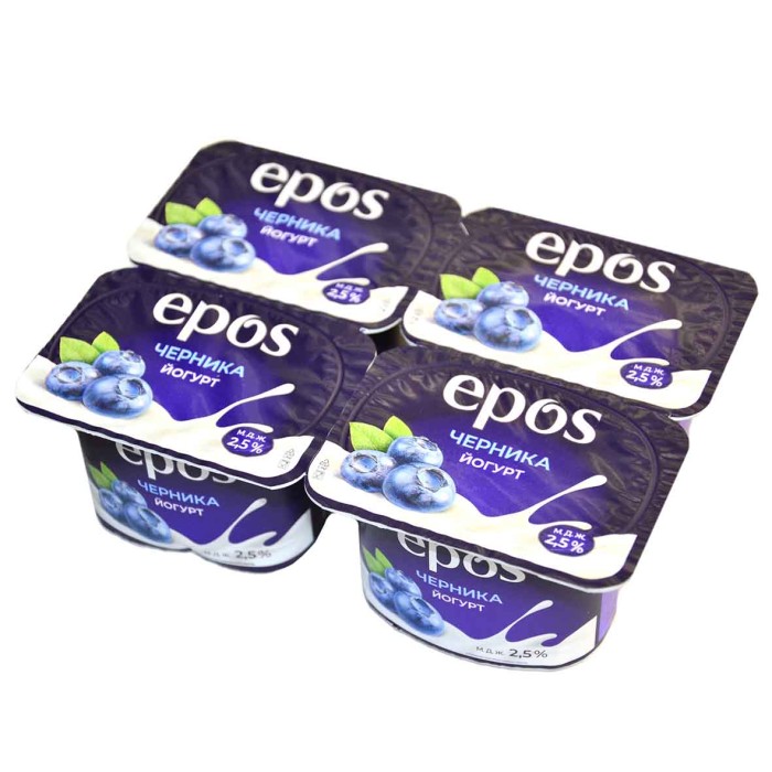 Йогурт Epos черника 2,5% 120гр пэт
