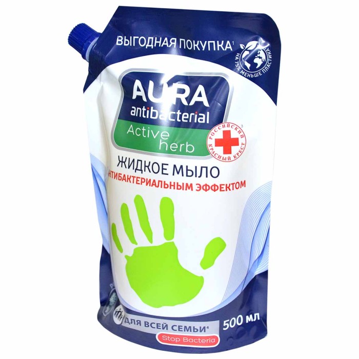 Мыло жидкое Aura Антибактериальное 500мл д/п