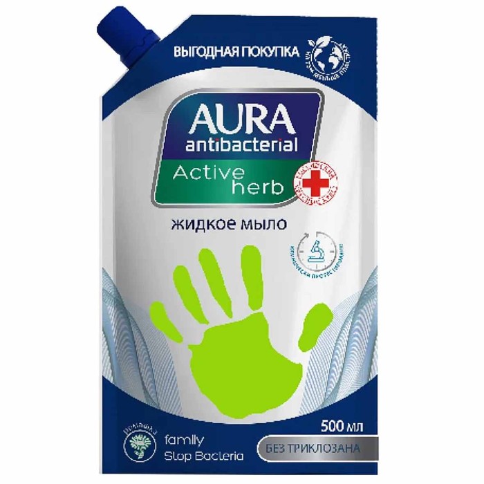 Мыло жидкое Aura Антибактериальное 500мл д/п