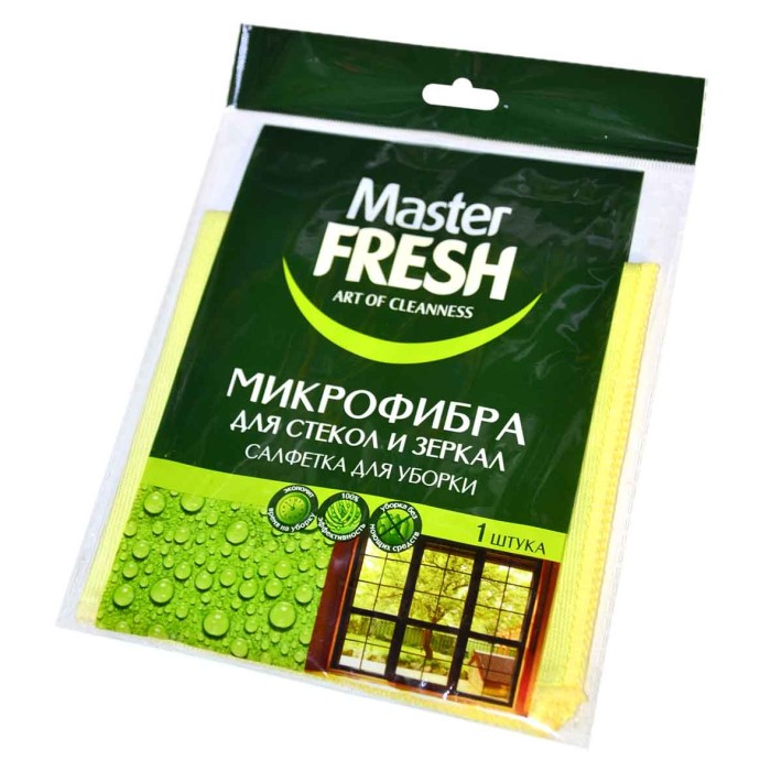 Тряпка для стекол и зеркал Master Fresh микрофибра 1шт