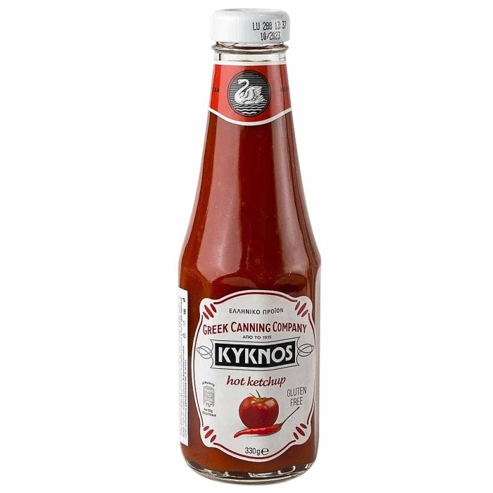 Кетчуп Kyknos томатный острый 330гр ст/б