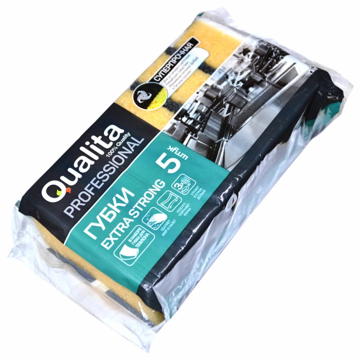 Губки для посуды Qualita Extra Strong 5шт м/у
