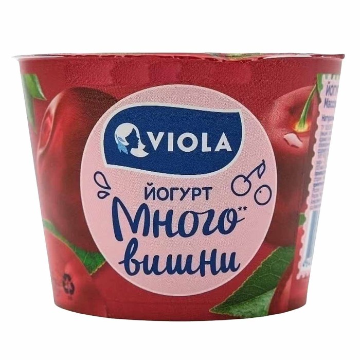 Йогурт Виола Вишня 2,6% 180гр пэт