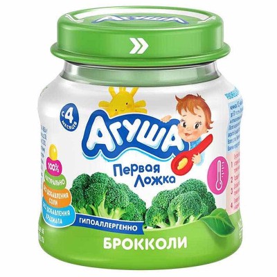 Пюре Агуша брокколи с 4мес 80гр ст/б