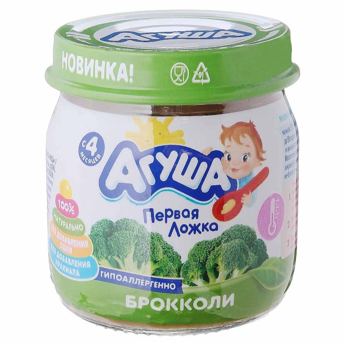 Пюре Агуша брокколи с 4мес 80гр ст/б