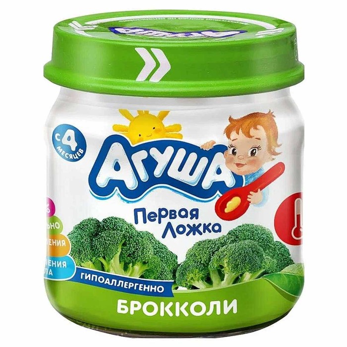 Пюре Агуша брокколи с 4мес 80гр ст/б