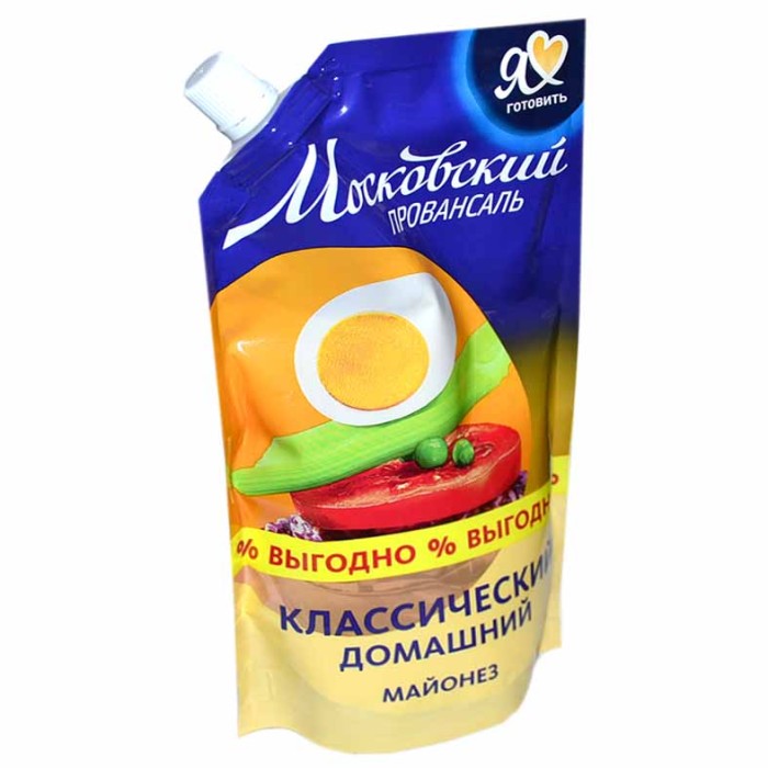 Майонез Московский Провансаль домашний 55% 390мл д/п
