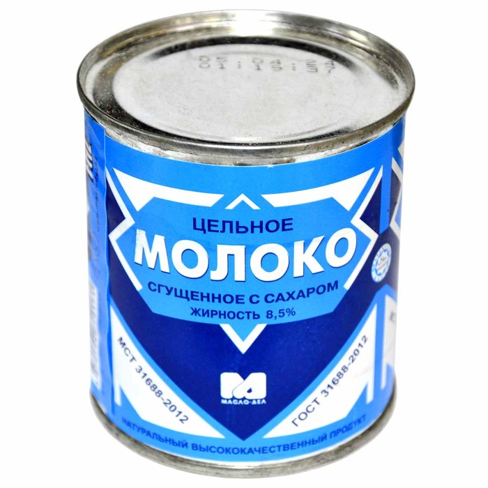 Молоко сгущенное цельное с сахаром ГОСТ 8,5 % 360гр ж/б