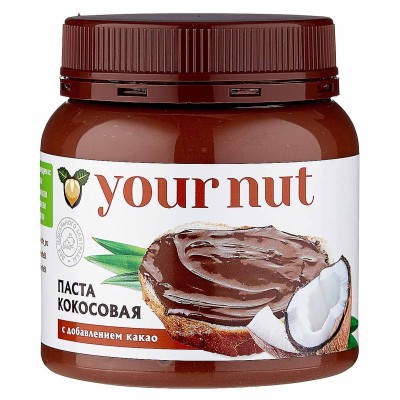 Паста кокосовая Your Nut с добавлением какао 250гр пэт