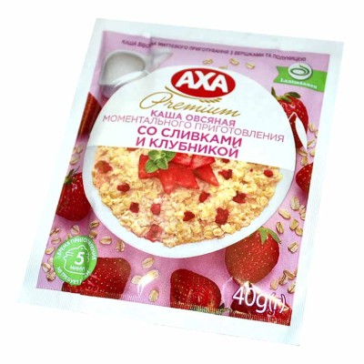 Каша овсяная AXA со сливками и клубникой 40гр м/у