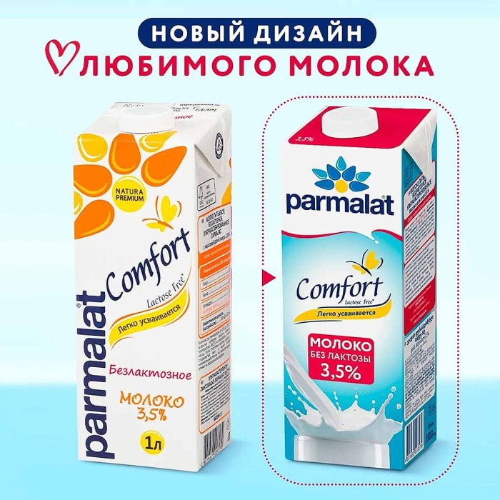 Молоко Parmalat Comfort безлактозное 3,5% 1л т/п