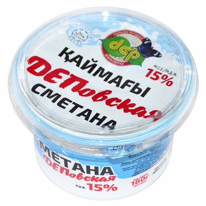 Сметана dep ДЕПовская 15% 180гр пэт