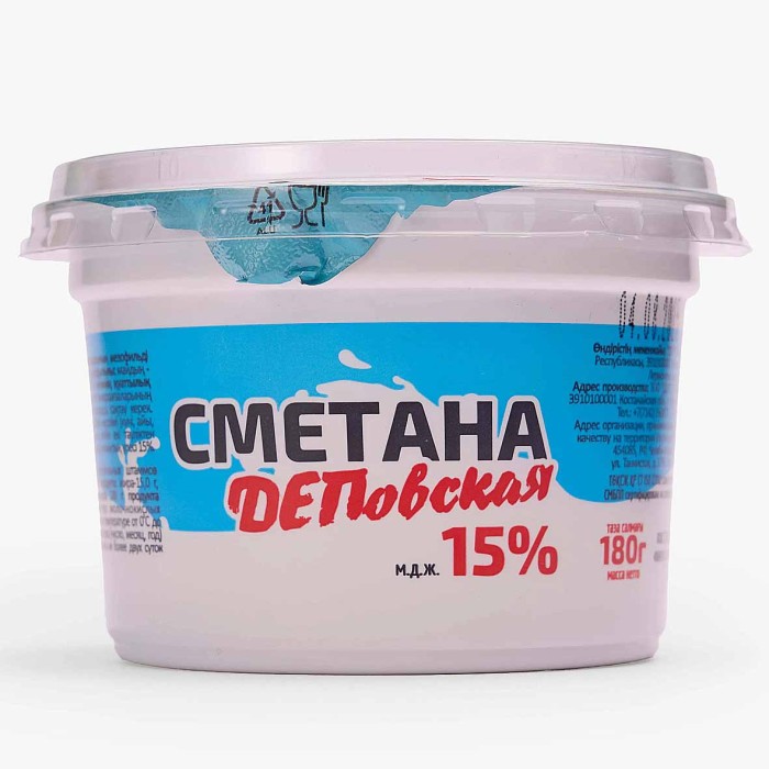 Сметана dep ДЕПовская 15% 180гр пэт