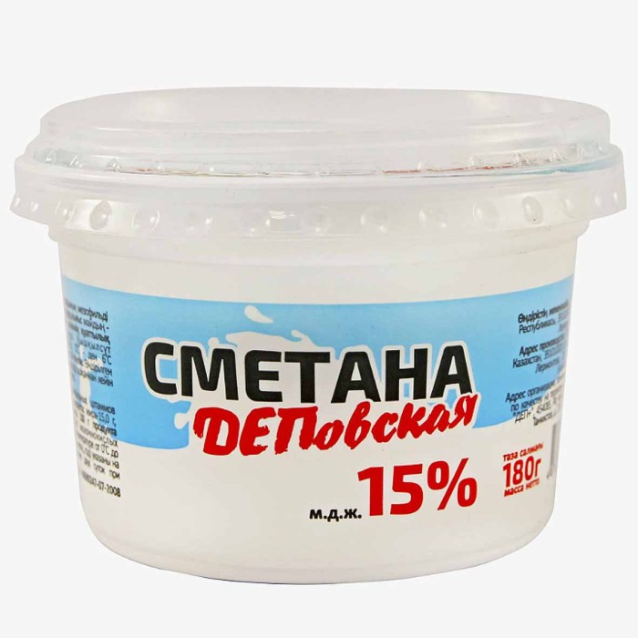Сметана dep ДЕПовская 15% 180гр пэт