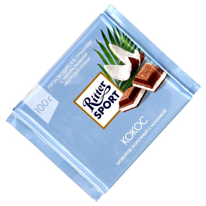 Шоколад Ritter Sport с кокосом 100гр м/у