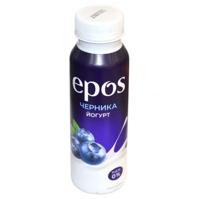 Йогурт питьевой Epos черника 0.05% 250гр пэт
