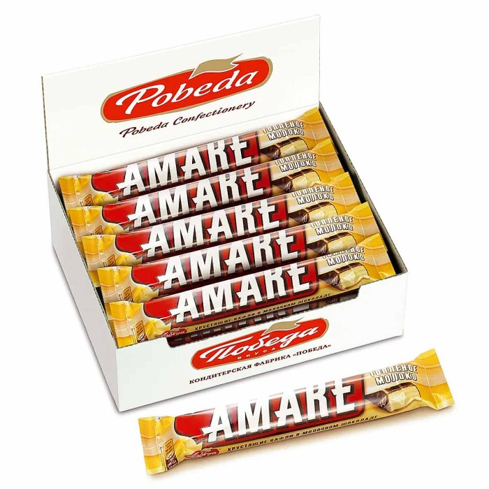 Вафли Победа Amare со вкусом топленого молока 45гр м/у