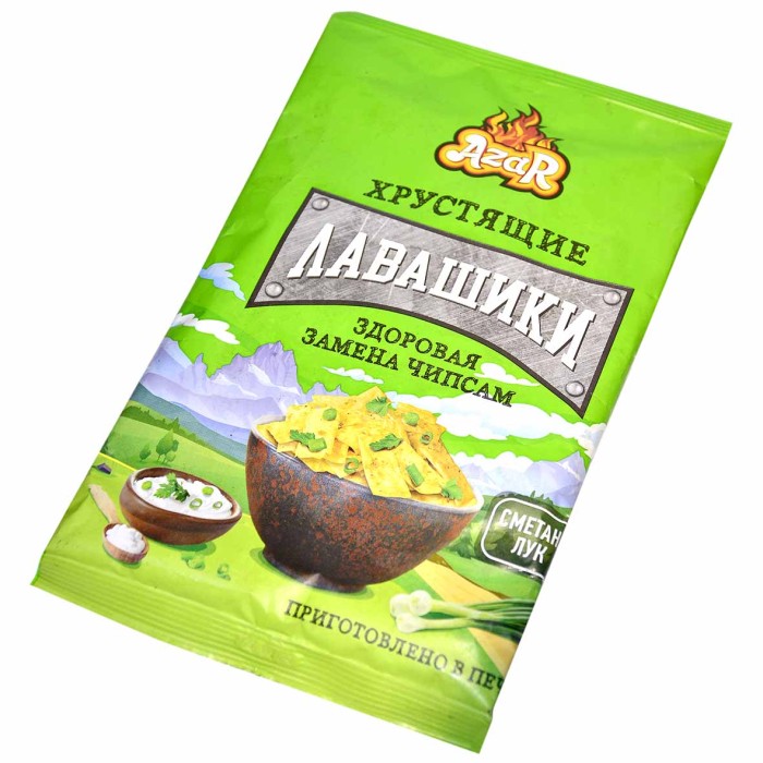 Лавашики Azar сметана-лук 90гр м/у