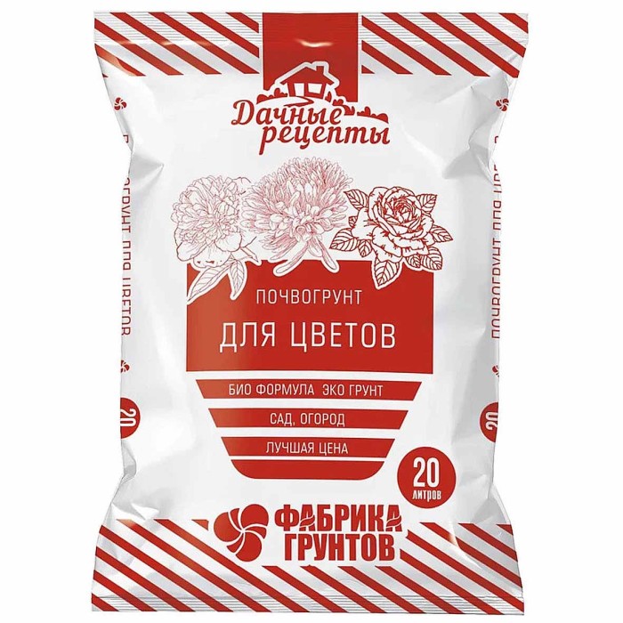 Почвогрунт Дачные Рецепты для цветов 20л м/у