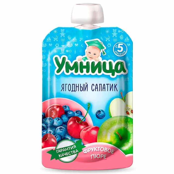 Пюре Умница ягодный салатик с 5мес 100гр пауч