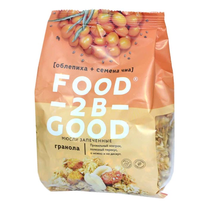 Мюсли Food -2b -Good запеченные облепиха-семена чиа 250гр м/у