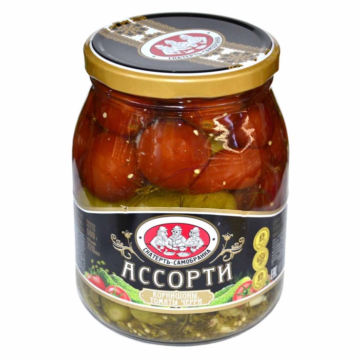 Ассорти Скатерть-Самобранка корнишоны-черри 720мл ст/б