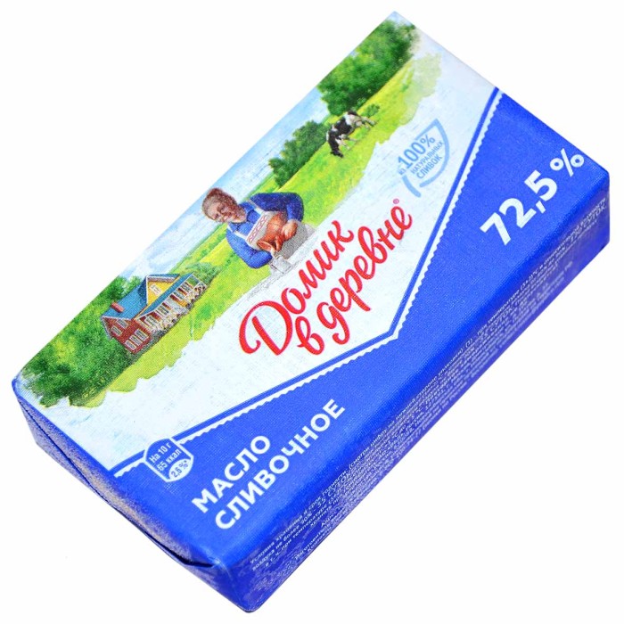 Масло сливочное Домик в деревне Крестьянское 72,5%  180гр м/у