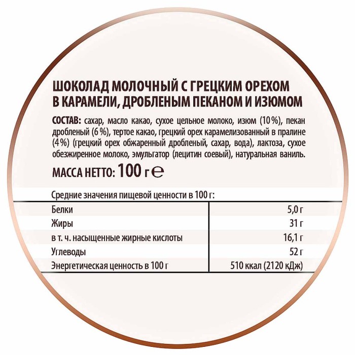 Шоколад Победа Два ореха изюм молочный 100гр к/у