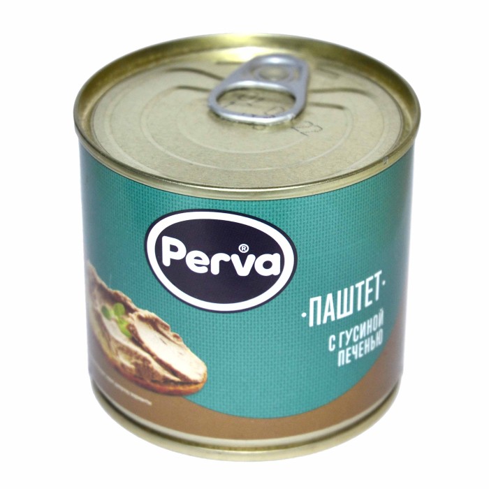 Паштет Perva сливочный с гусиной печенью 250гр ж/б ключ