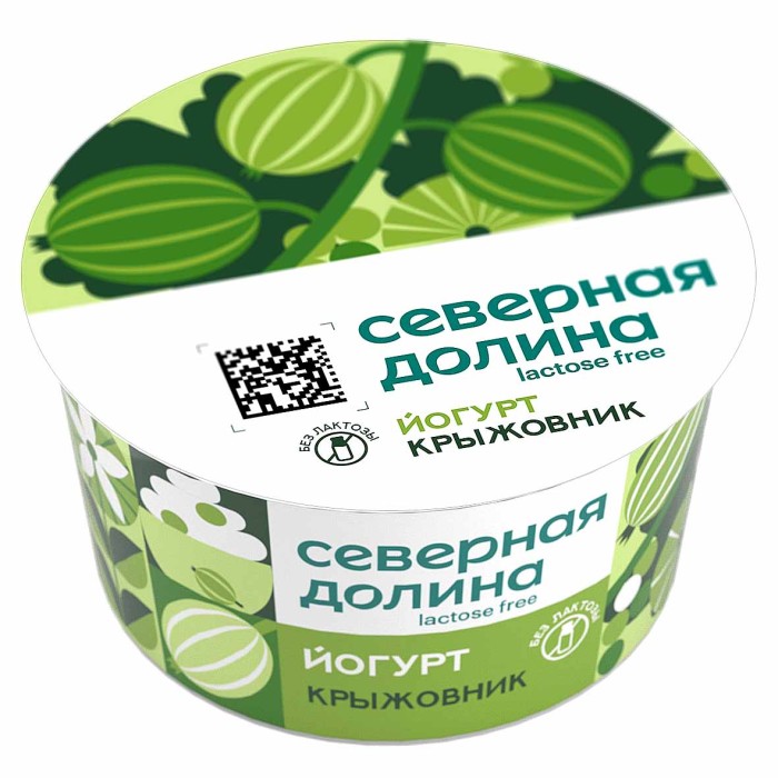 Йогурт Северная Долина безлактозный крыжовник 2,8% 130гр пэт