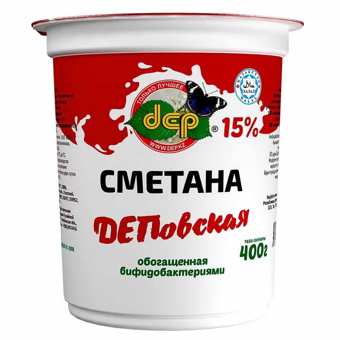 Сметана dep ДЕПовская 15% 400гр пэт