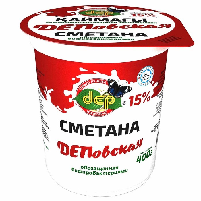 Сметана dep ДЕПовская 15% 400гр пэт
