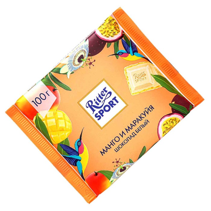 Шоколад Ritter Sport Белый манго и маракуйя 100гр м/у