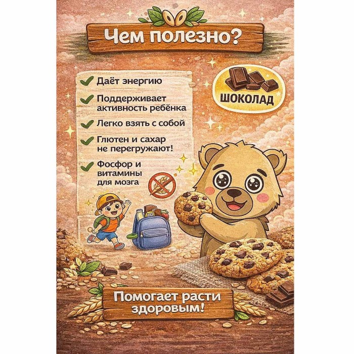 Печенье Bitey овсяное шоколад 60гр к/у